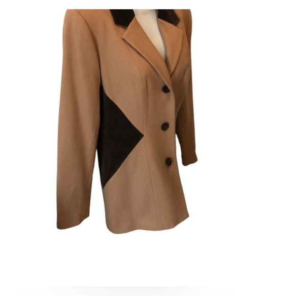 VTG 90’s Urban Wool Lined Pea Coat 10 Velvet Detail Padded Shoulder Button Up - Picture 3 of 9